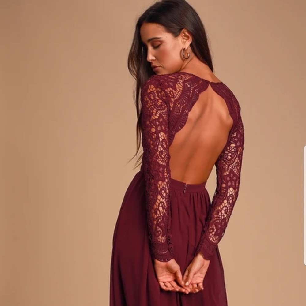 Lulu's awaken my love burgundy dress